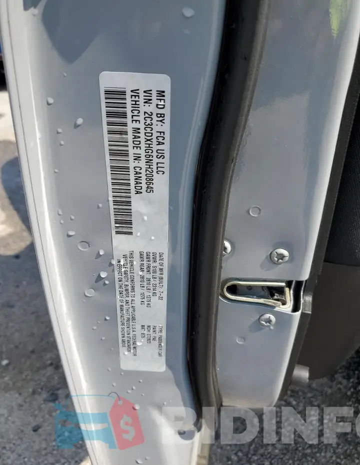 2C3CDXHG6NH208645 Photo# 13