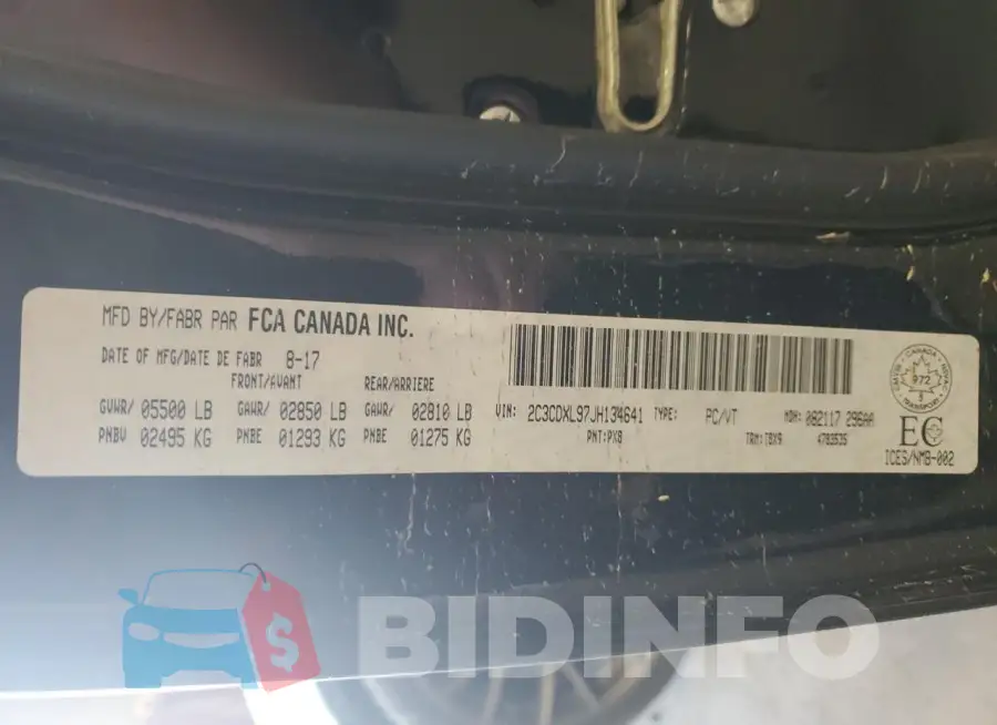 2C3CDXL97JH134641 Photo# 13