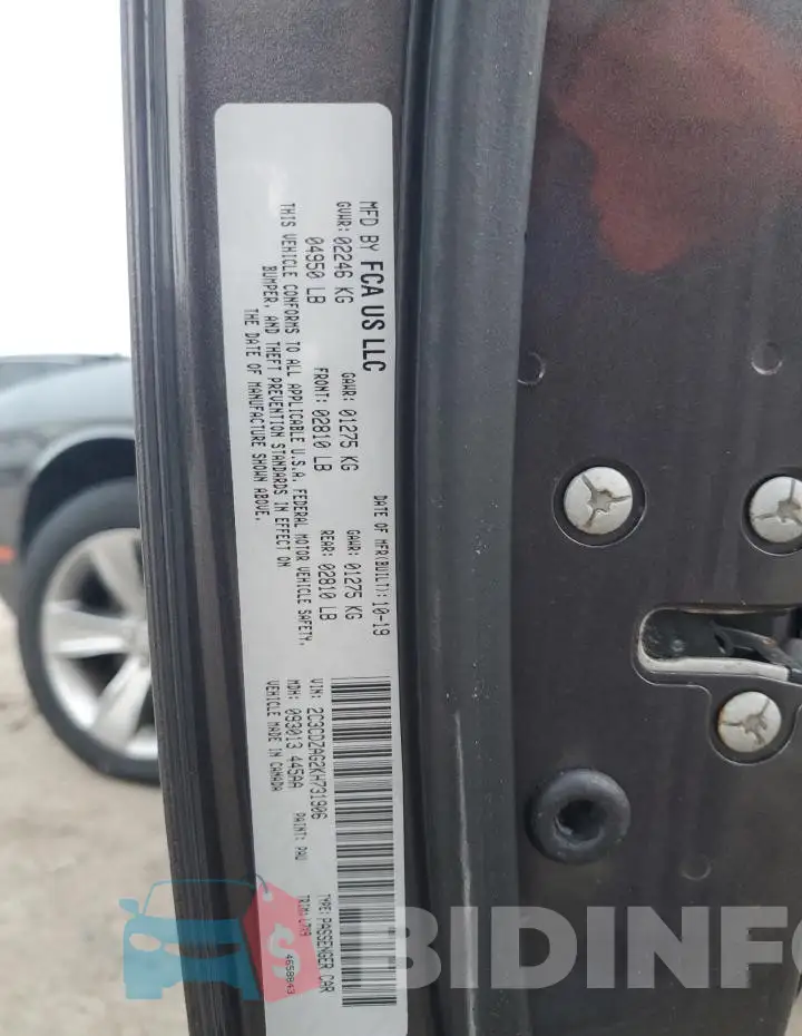 2C3CDZAG2KH731906 Photo# 13