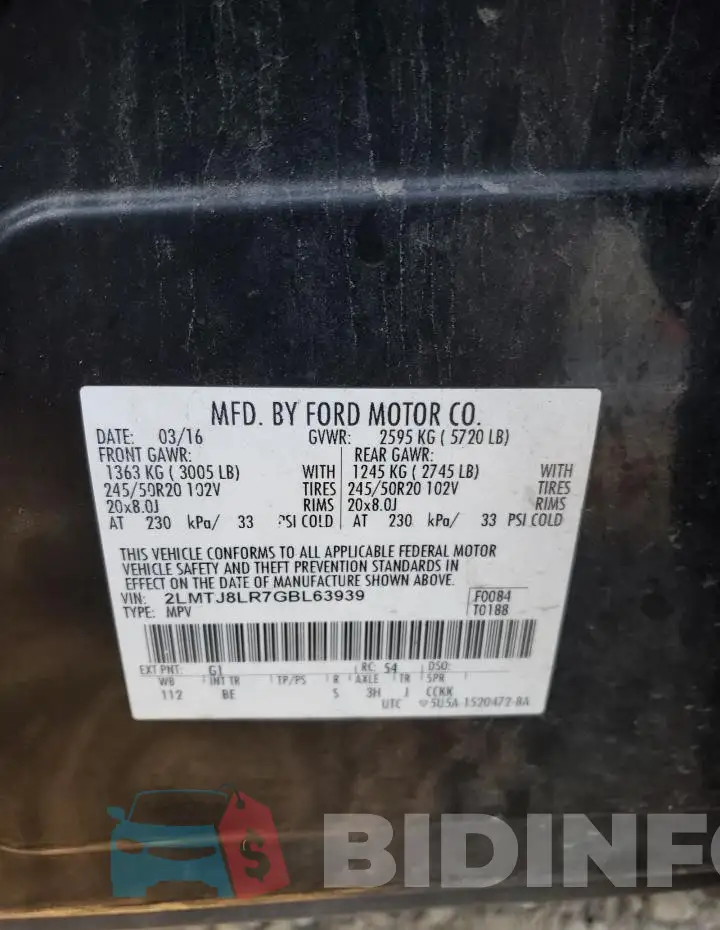 2LMTJ8LR7GBL63939 Photo# 13