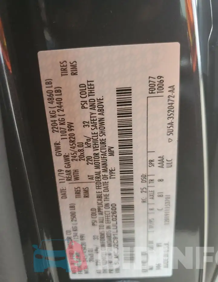 5LMCJ2C91LUL02600 Photo# 13