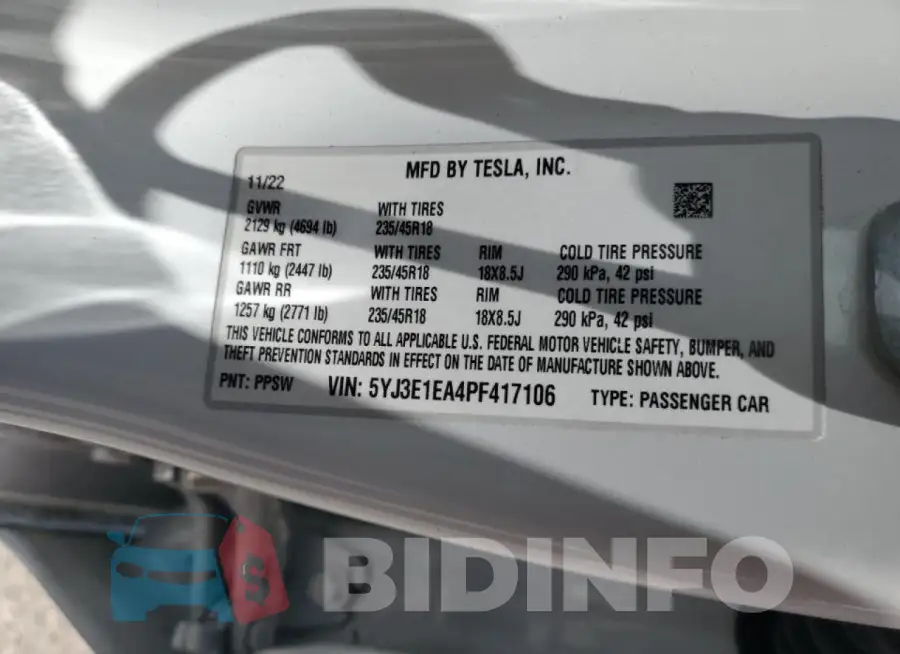5YJ3E1EA4PF417106 Photo# 13