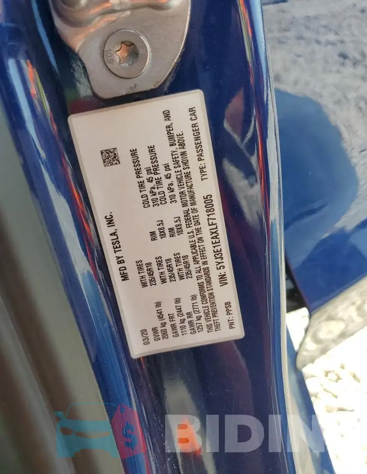 5YJ3E1EAXLF718005 Photo# 12