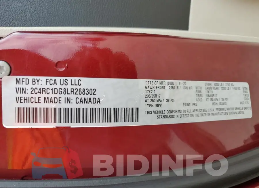 2C4RC1DG8LR268302 Photo# 13