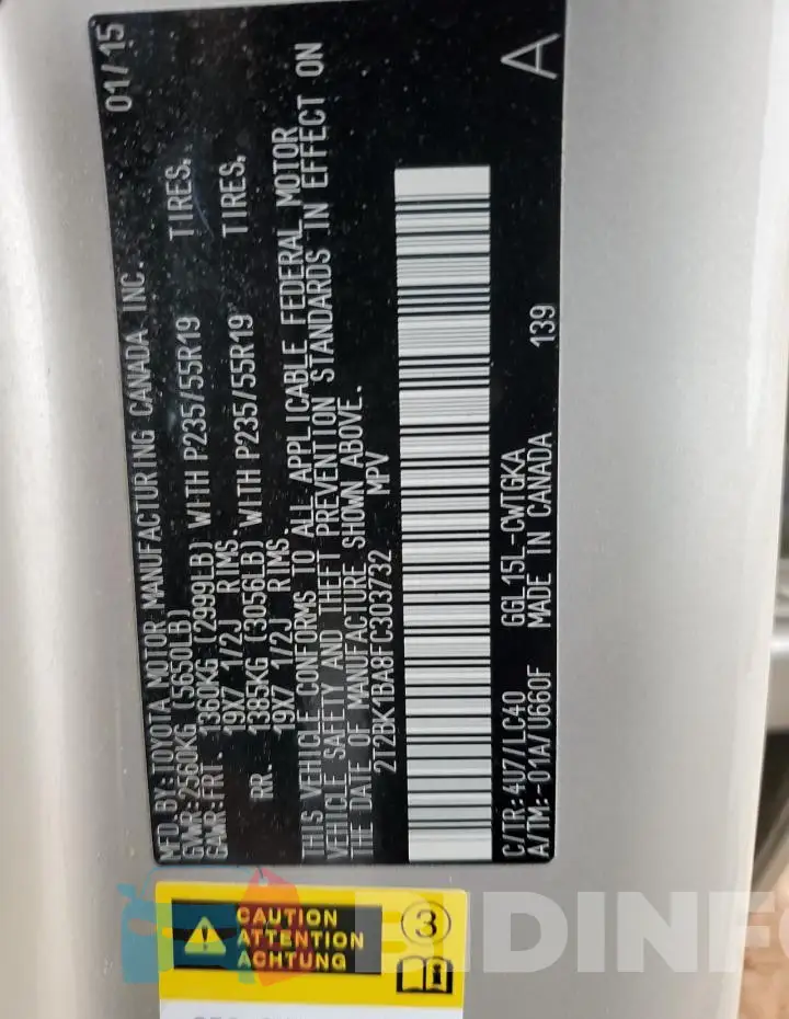 2T2BK1BA8FC303732 Photo# 13