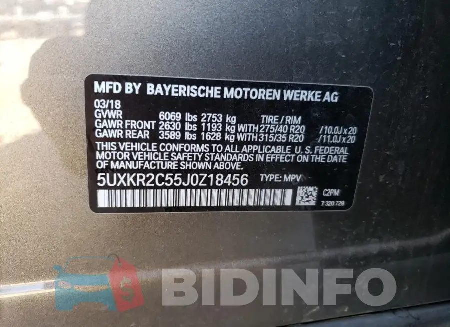 5UXKR2C55J0Z18456 Photo# 13