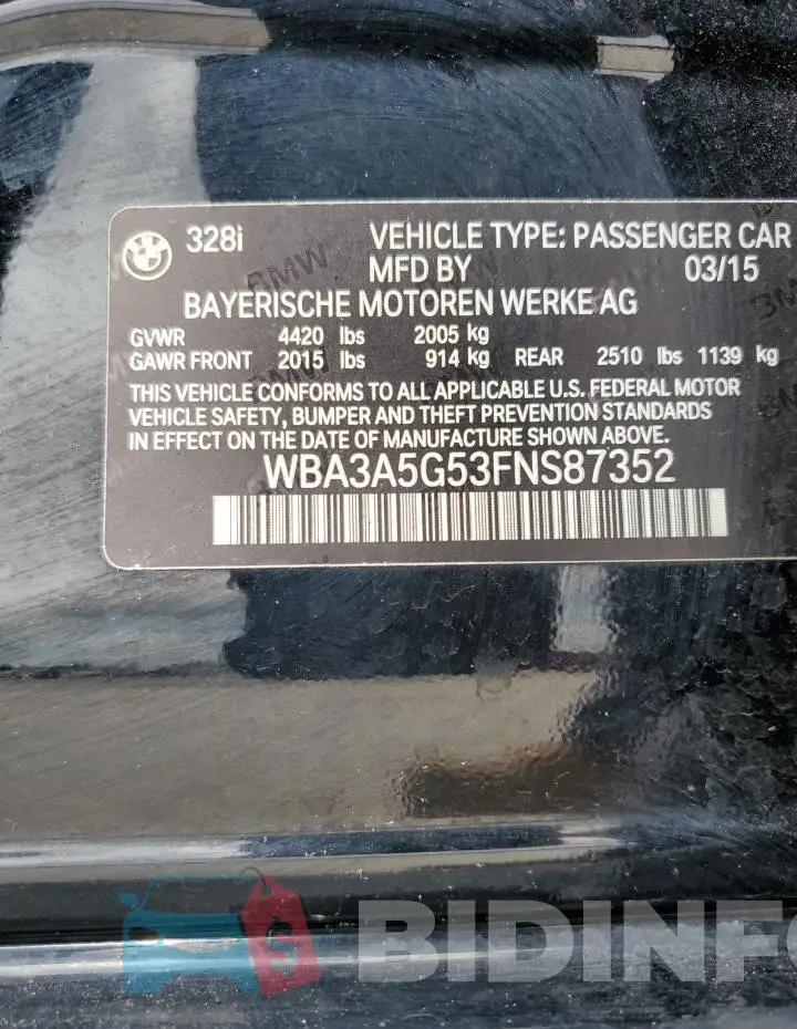 WBA3A5G53FNS87352 Photo# 13