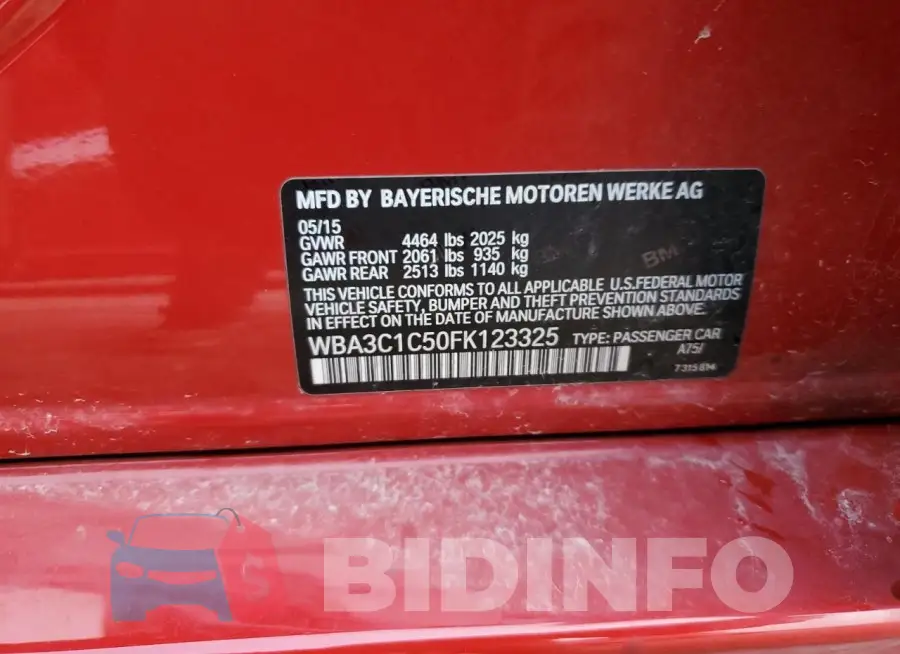 WBA3C1C50FK123325 Photo# 12