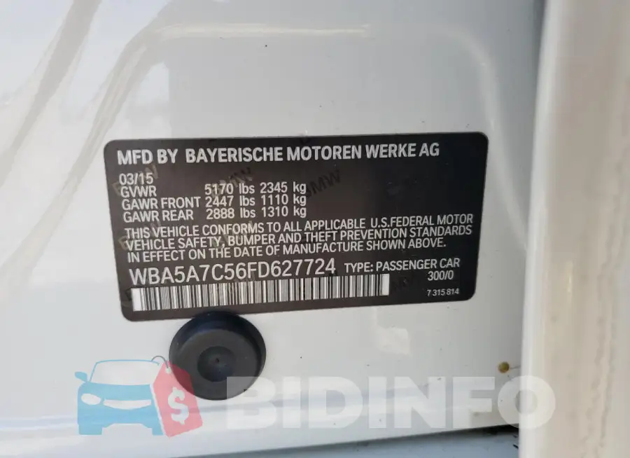 WBA5A7C56FD627724 Photo# 12