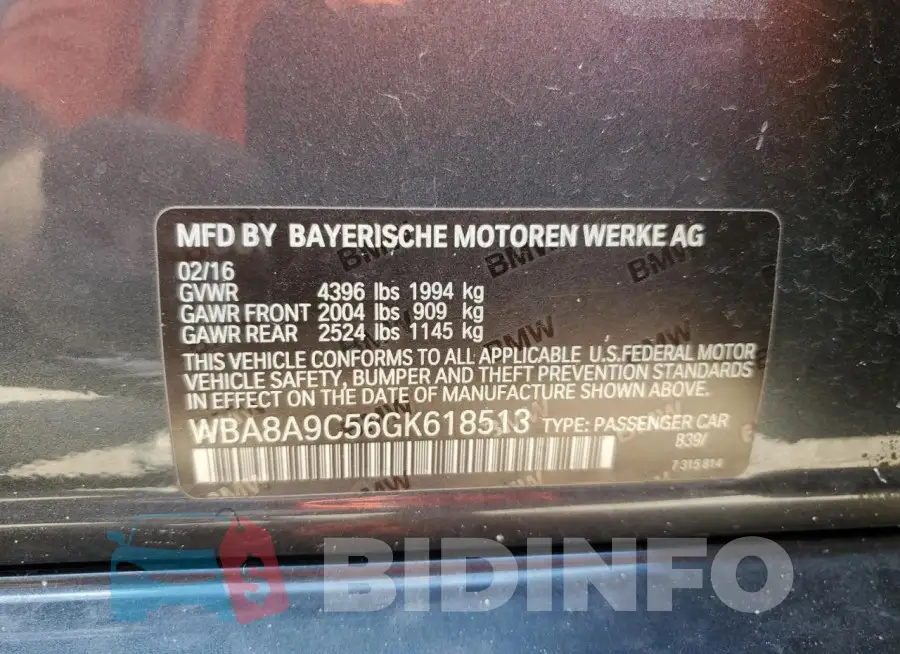 WBA8A9C56GK618513 Photo# 13