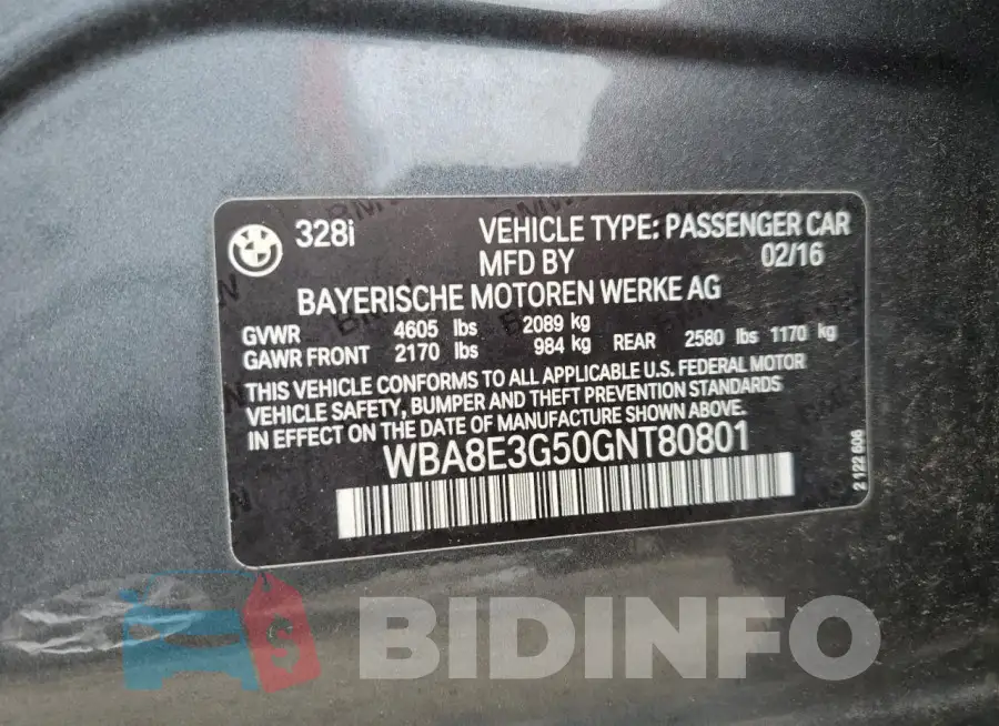 WBA8E3G50GNT80801 Photo# 12