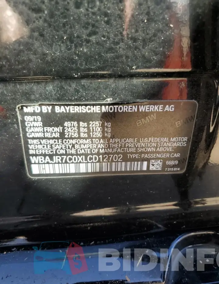 WBAJR7C0XLCD12702 Photo# 13