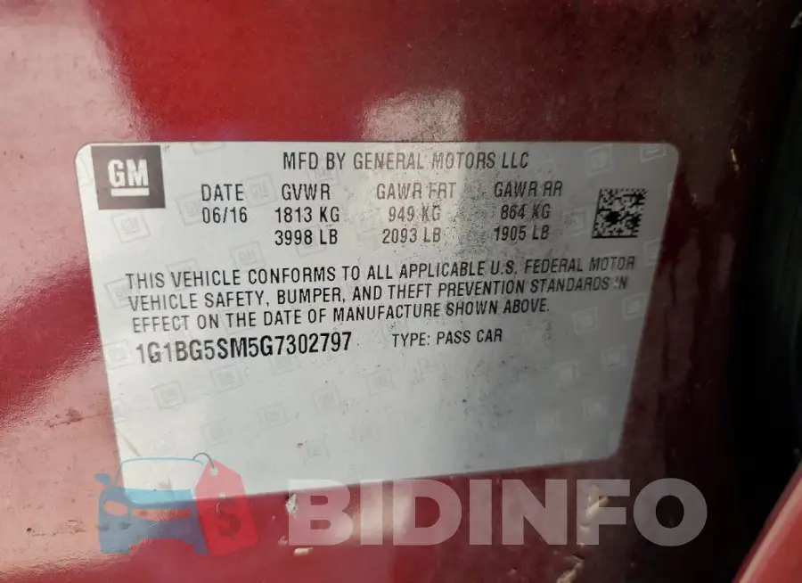 1G1BG5SM5G7302797 Photo# 13
