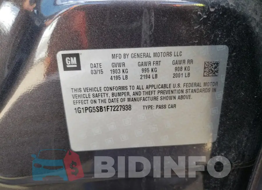 1G1PG5SB1F7227938 Photo# 13