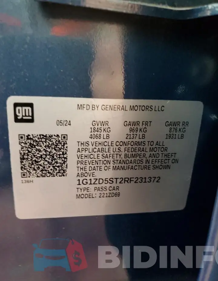 1G1ZD5ST2RF231372 Photo# 12