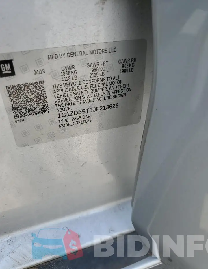 1G1ZD5ST3JF213628 Photo# 12