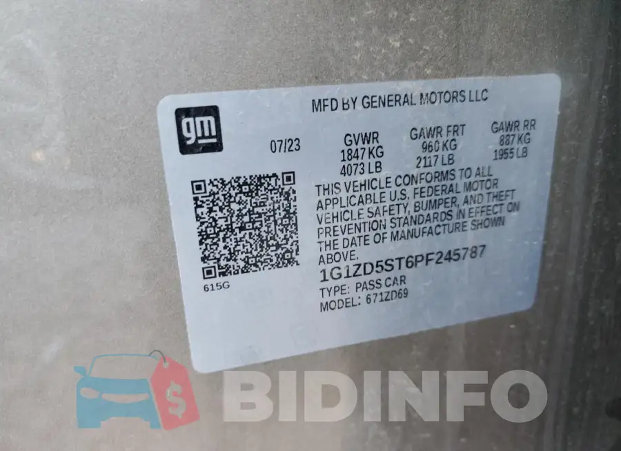 1G1ZD5ST6PF245787 Photo# 12