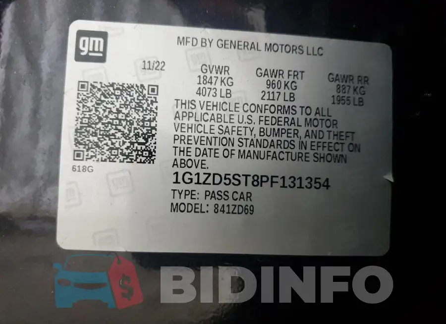 1G1ZD5ST8PF131354 Photo# 12