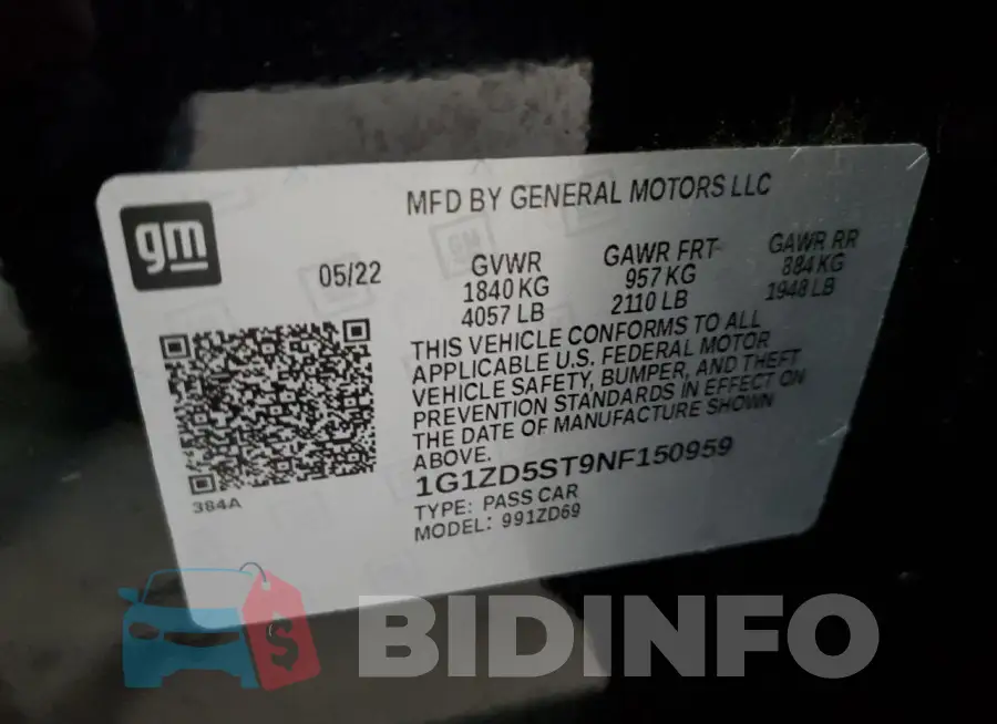 1G1ZD5ST9NF150959 Photo# 12