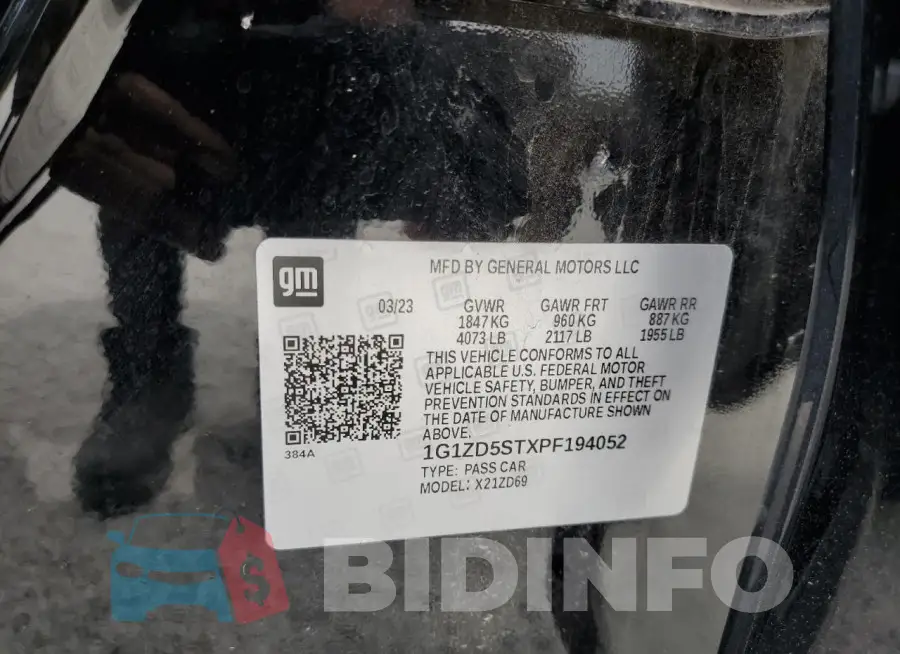 1G1ZD5STXPF194052 Photo# 12
