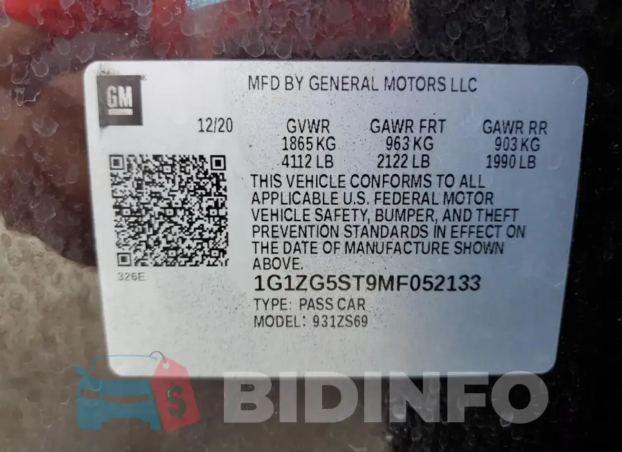 1G1ZG5ST9MF052133 Photo# 12