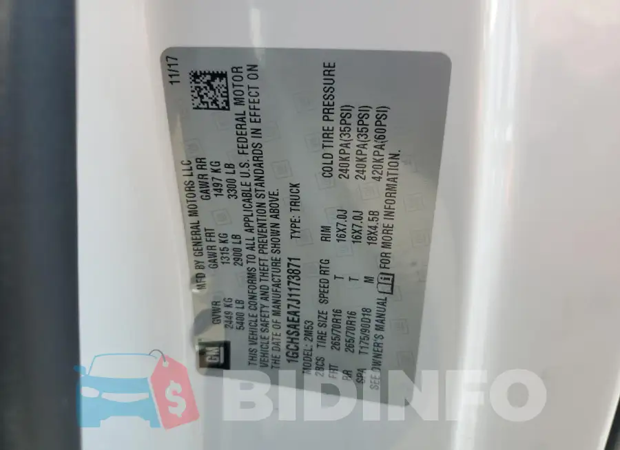 1GCHSAEA7J1173871 Photo# 12