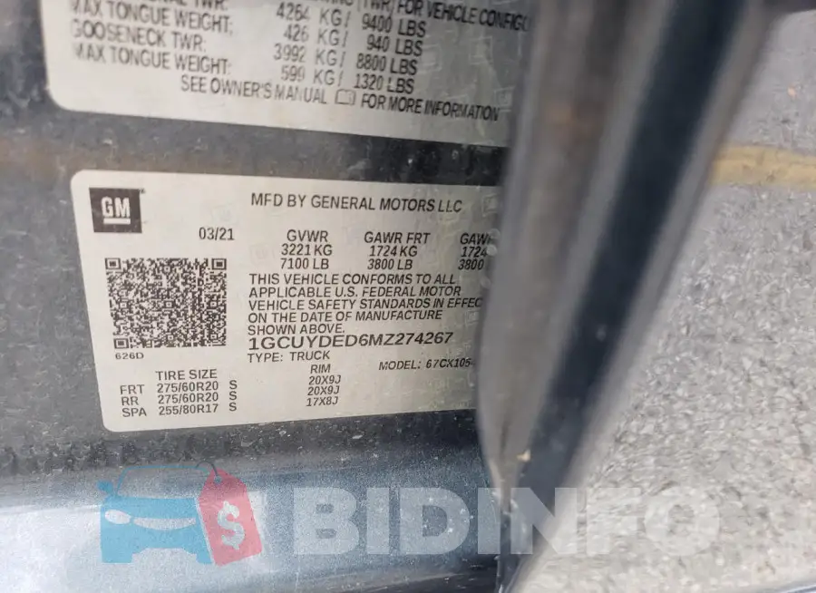 1GCUYDED6MZ274267 Photo# 12
