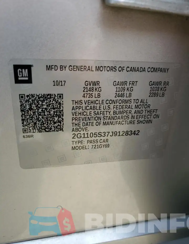 2G1105S37J9128342 Photo# 12