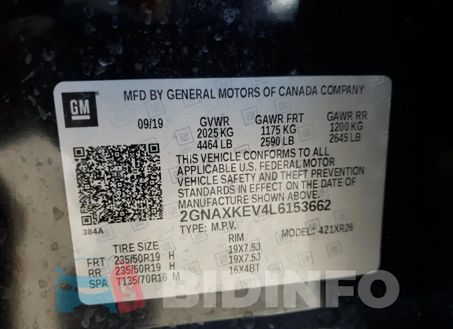 2GNAXKEV4L6153662 Photo# 13