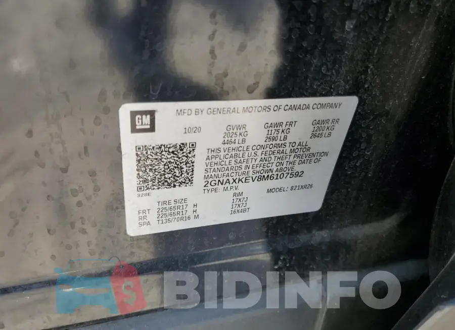 2GNAXKEV8M6107592 Photo# 14