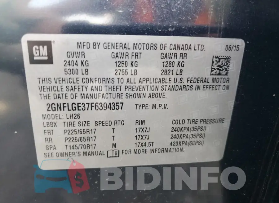 2GNFLGE37F6394357 Photo# 13
