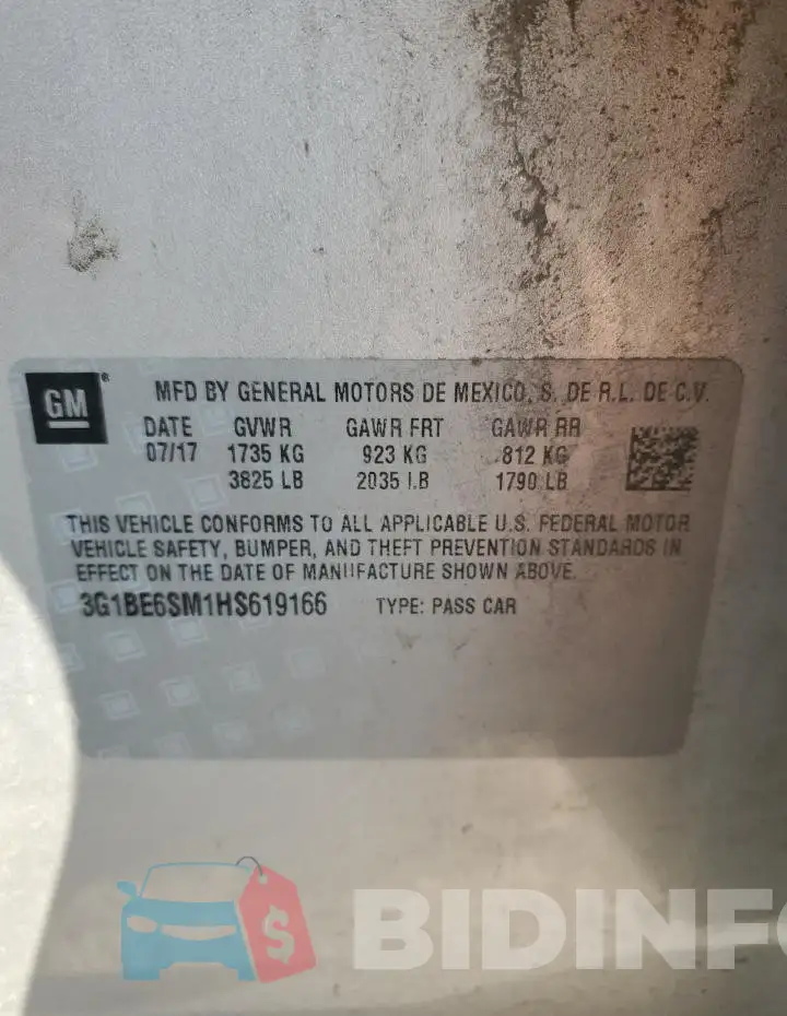 3G1BE6SM1HS619166 Photo# 12