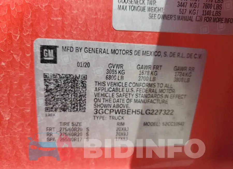 3GCPWBEH5LG227322 Photo# 12
