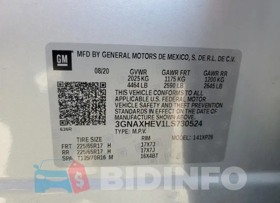 3GNAXHEV1LS730524 Photo# 13