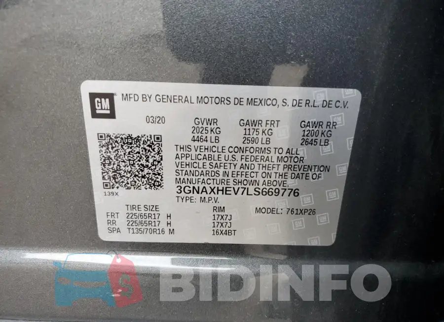 3GNAXHEV7LS669776 Photo# 14