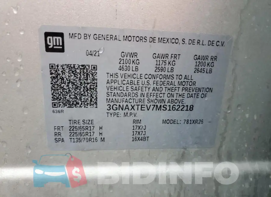 3GNAXTEV7MS162218 Photo# 13