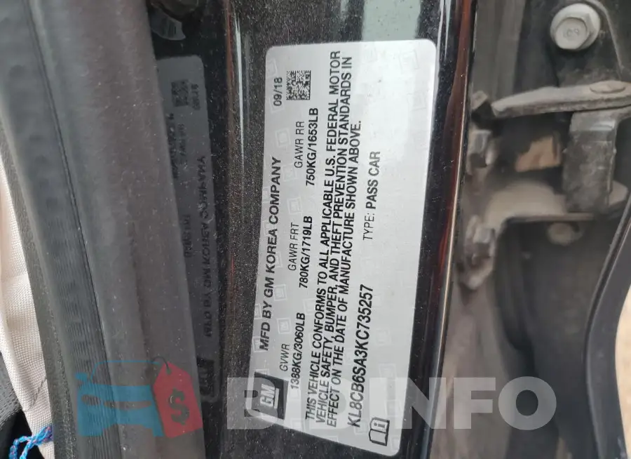 KL8CB6SA3KC735257 Photo# 12