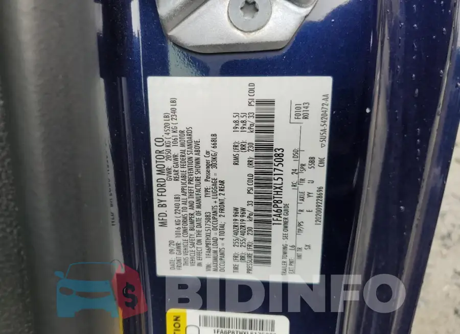 1FA6P8THXL5175083 Photo# 12