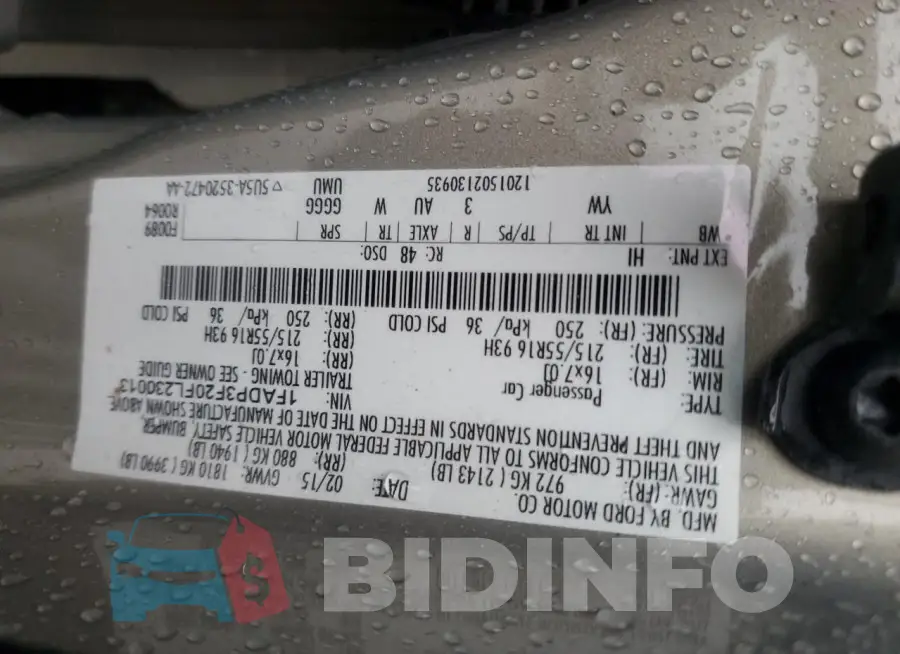 1FADP3F20FL230013 Photo# 12
