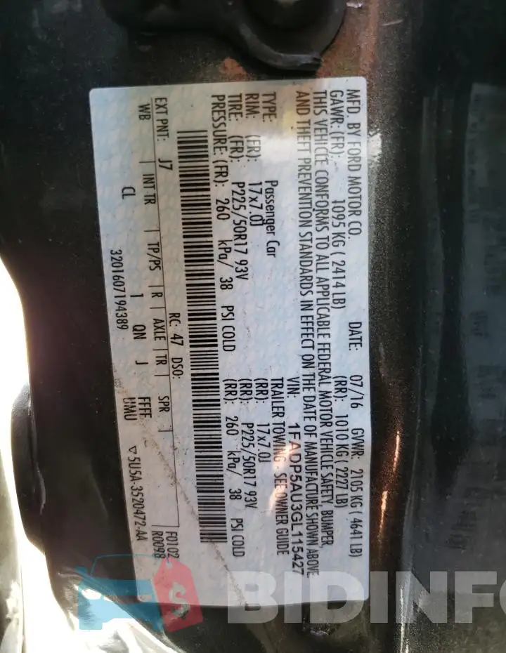 1FADP5AU3GL115427 Photo# 13