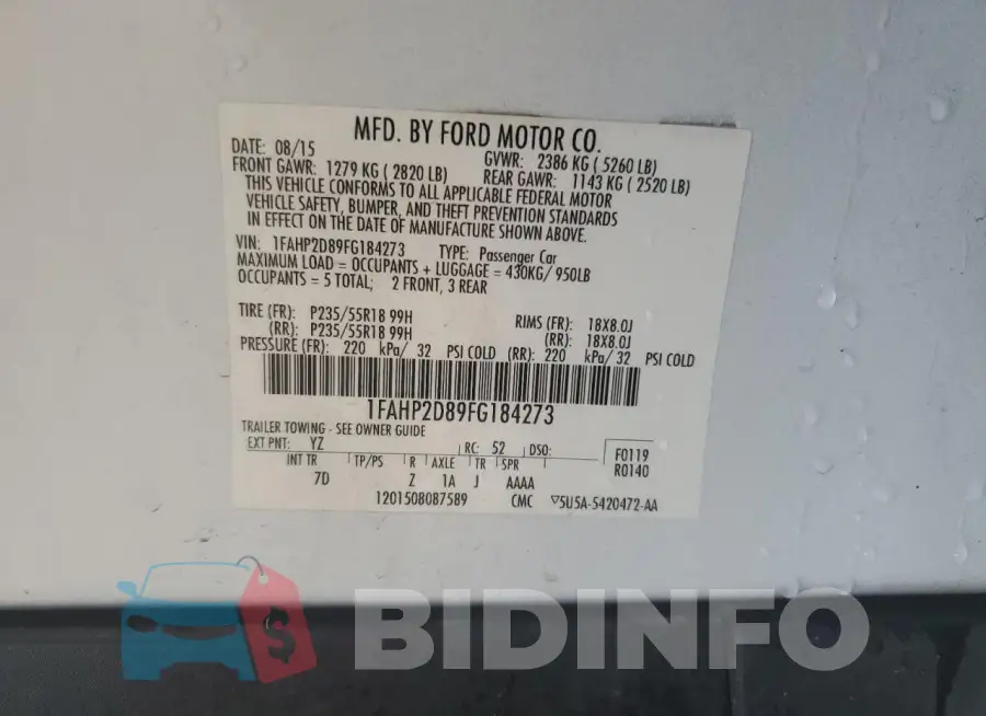 1FAHP2D89FG184273 Photo# 12