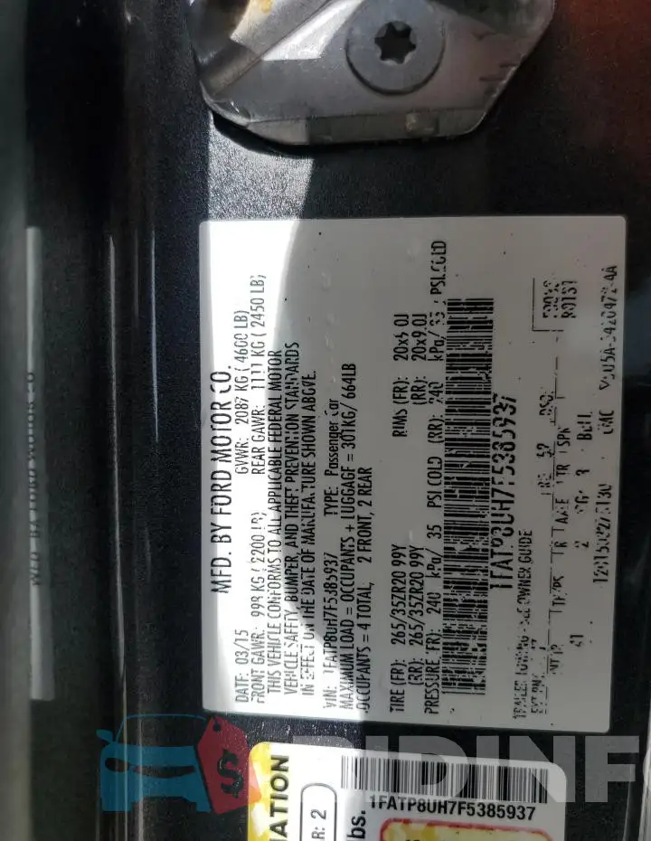 1FATP8UH7F5385937 Photo# 13