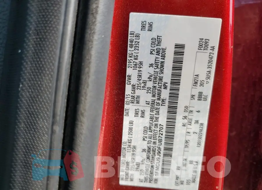 1FMCU9J90FUB72707 Photo# 13