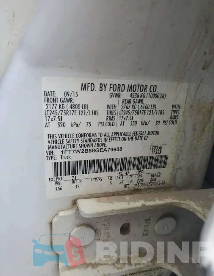 1FT7W2B68GEA79988 Photo# 12