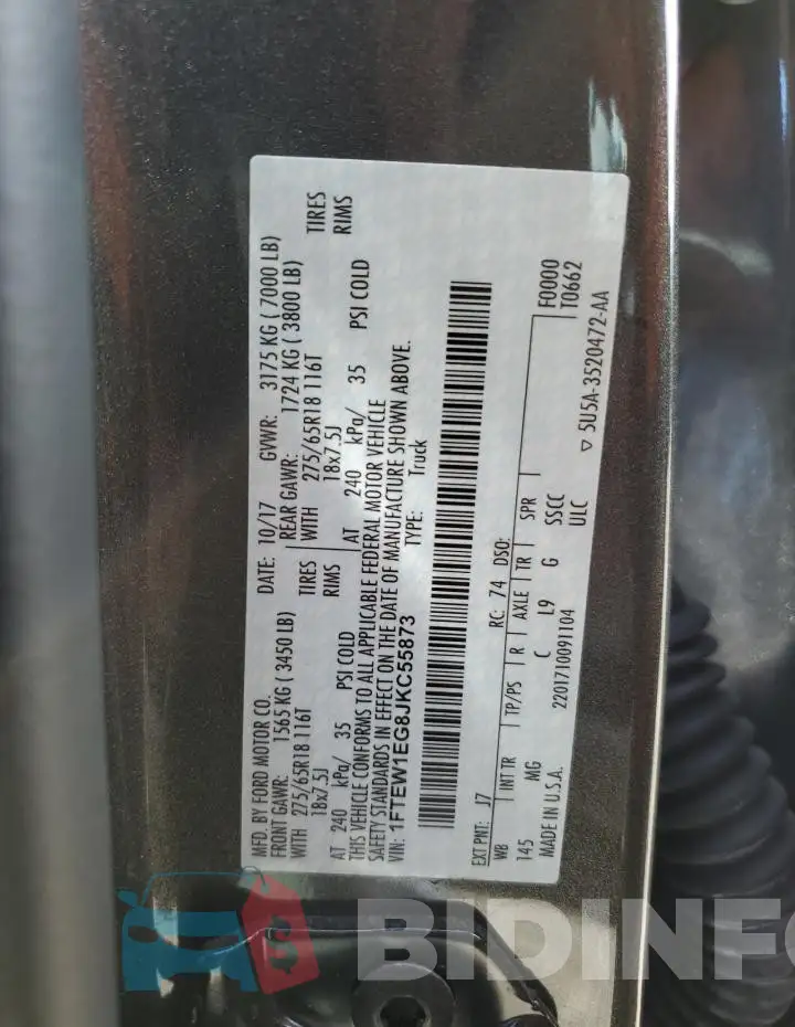 1FTEW1EG8JKC55873 Photo# 12