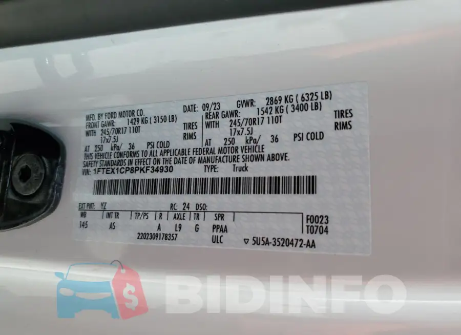 1FTEX1CP8PKF34930 Photo# 12