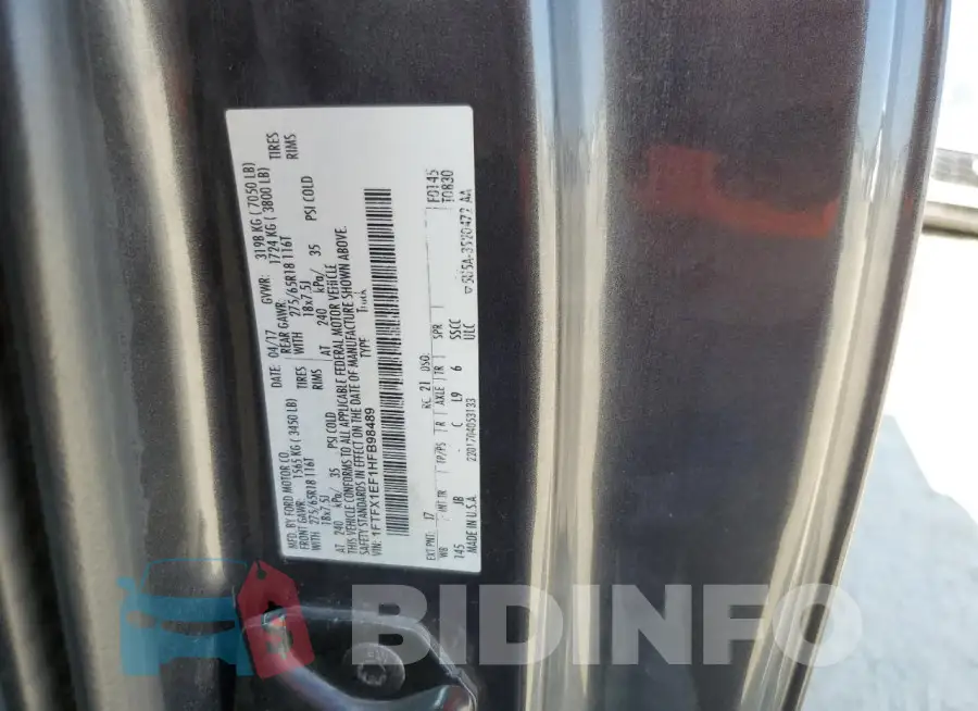 1FTFX1EF1HFB98489 Photo# 12