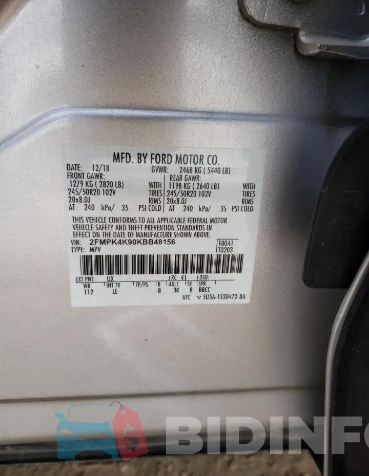 2FMPK4K90KBB48156 Photo# 12