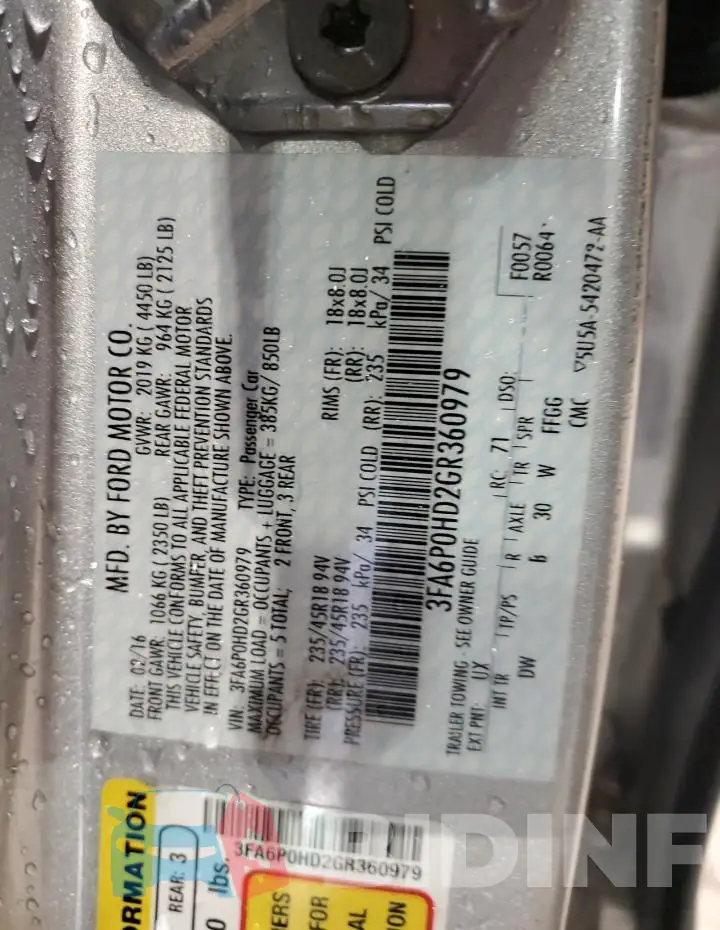 3FA6P0HD2GR360979 Photo# 12