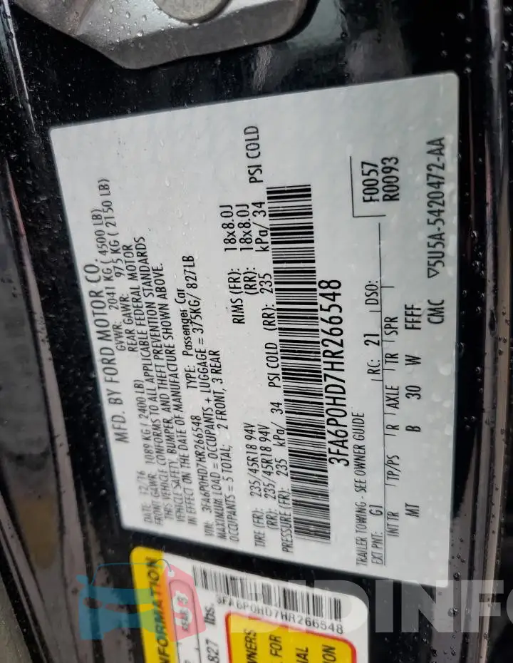3FA6P0HD7HR266548 Photo# 12